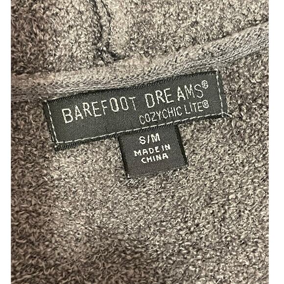 Barefoot Dreams Sz S / M CozyChic Lite Island Wrap Drape Cardigan Pockets Gray - Picture 6 of 9